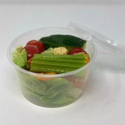Round Heavy Duty Plastic Food Containers with Lids  12oz - Case of 450