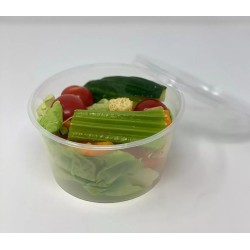 Round Heavy Duty Plastic Food Containers with Lids  12oz - Case of 450