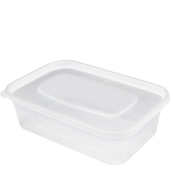 Heavy Duty Plastic Food Containers with Lids - 650ml - Case of 250