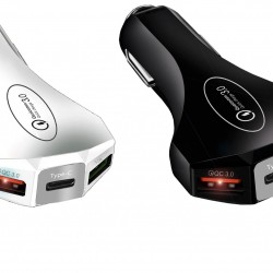 Dual USB + Type C QUALCOMM 3.0 Fast Car Charger