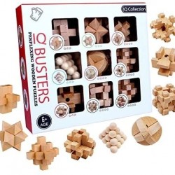 9  Pcs/set 3D Beech Wooden Lu Ban Kong Ming Lock IQ Puzzle – Children Brain Teaser Educational Wooden IQ Puzzle