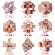 9  Pcs/set 3D Beech Wooden Lu Ban Kong Ming Lock IQ Puzzle – Children Brain Teaser Educational Wooden IQ Puzzle