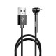  Fast Charging Fabric Braided USB Data Cable with Stand Holder Function for iPhone 8 Pin Android and Type-C in 3 colours