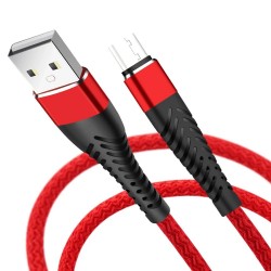 Fast Charging Mermaid for Android Micro, Type-C and iPhone Fabric Data Cable - 1 metre 