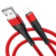 Fast Charging Mermaid for Android Micro, Type-C and iPhone Fabric Data Cable - 1 metre 
