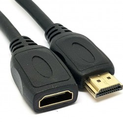 HDMI Male to Female Gold Plated Extension Cable - Black 