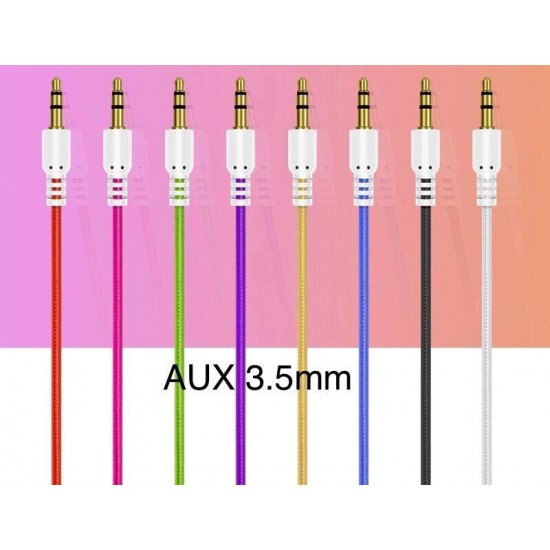 Crystal Aux Jack to Jack 3.5 Cables - 1M - 8 Colours 