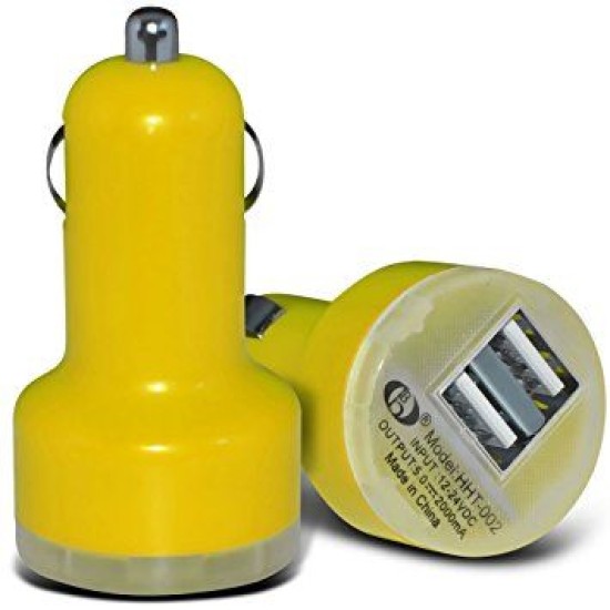 Dual Round Car Charger 2A