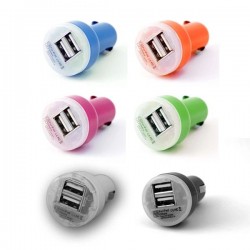 Dual Round Car Charger 2A