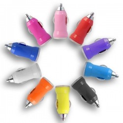 1A Model Phone Power Car Adapter USB Mini Universal Car Charger in 9 Colours