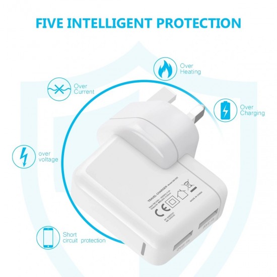 Dual USB Mains Charger 3.1A