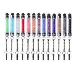 2 in 1 Diamond Crystal Stylus Touch Screen Stylus Pen  Anti Dust Plug for Android, iPhone, Xiaomi, Samsung, Tablet (10 Pack )