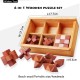 6pcs/set Kongming Lock Brain Teaser Wooden Puzzles in Wooden Gift Box 