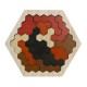 Wooden Hexagon Puzzle for Kid Adults -Multi Colour 