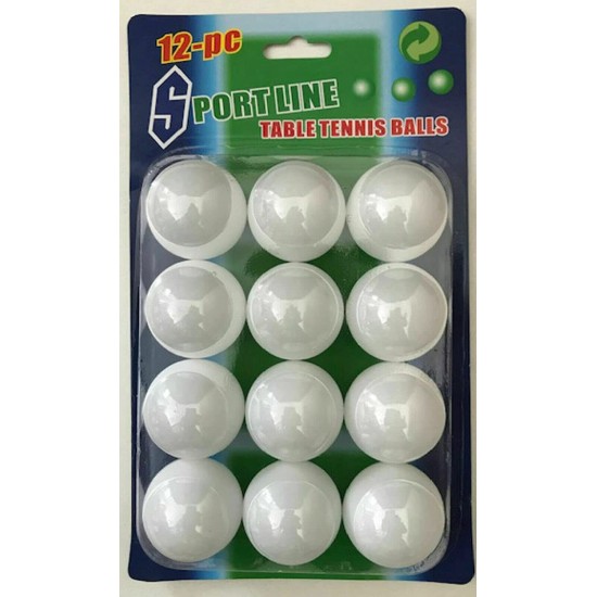 Table Tennis Balls 40mm - 12 Pack - White
