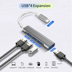 4 Port Type-C or USB-A Hub