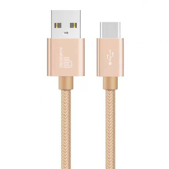 Nylon Braided Fast Charging USB Data Cable for Type-C Connector Wire 1M 2M 3M in 11 Colours   