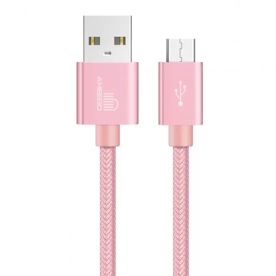 Nylon Braided Fast Charging USB Data Cable for Micro USB Wire Long 1M 2M 3M in 11 Colours   