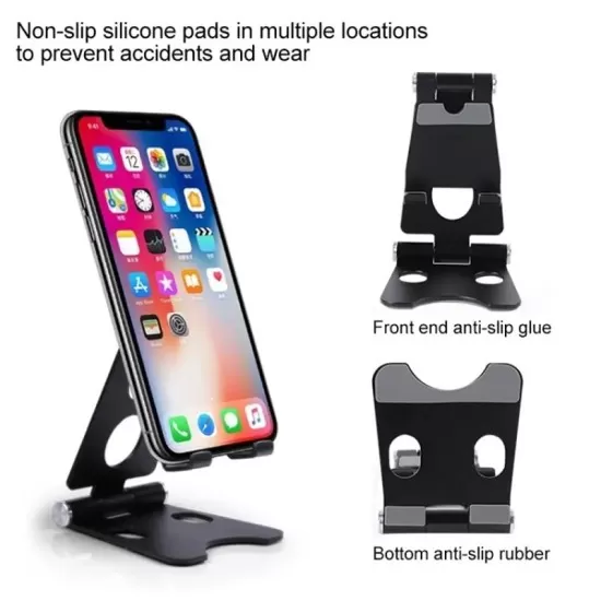 Foldable Aluminium Alloy Phone and Tablet Desktop Holder