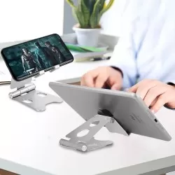 Foldable Aluminium Alloy Phone and Tablet Desktop Holder