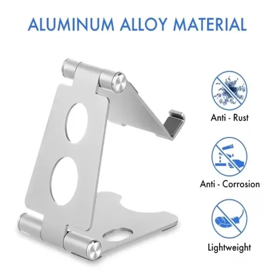 Foldable Aluminium Alloy Phone and Tablet Desktop Holder