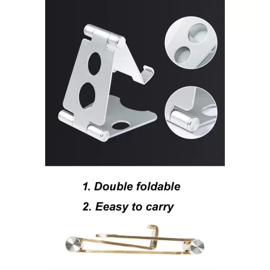 Foldable Aluminium Alloy Phone and Tablet Desktop Holder