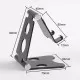 Foldable Aluminium Alloy Phone and Tablet Desktop Holder