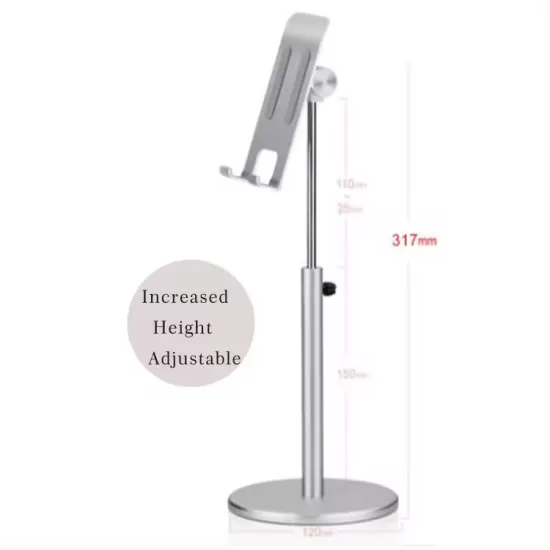 Universal Stand Adjustable Height Desktop Holder for iPads, Tablets & Mobiles