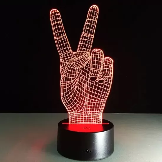 3D LED Illusion Night Light  Lamp with Remote - 16 Colours