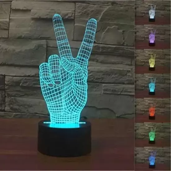 3D LED Illusion Night Light  Lamp with Remote - 16 Colours
