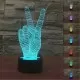 3D LED Illusion Night Light  Lamp with Remote - 16 Colours