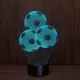 3D LED Illusion Night Light  Lamp with Remote - 16 Colours
