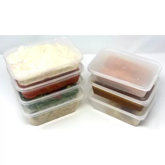 Heavy Duty Plastic Food Containers with Lids  - 500ml - Case of 250