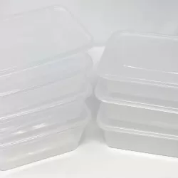 Heavy Duty Plastic Food Containers with Lids  - 500ml - Case of 250