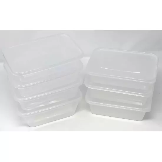 Heavy Duty Plastic Food Containers with Lids  - 500ml - Case of 250