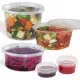 Round Heavy Duty Plastic Food Containers with Lids  8oz - Case of 450