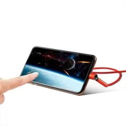  Fast Charging Fabric Braided USB Data Cable with Stand Holder Function for iPhone 8 Pin Android and Type-C in 3 colours