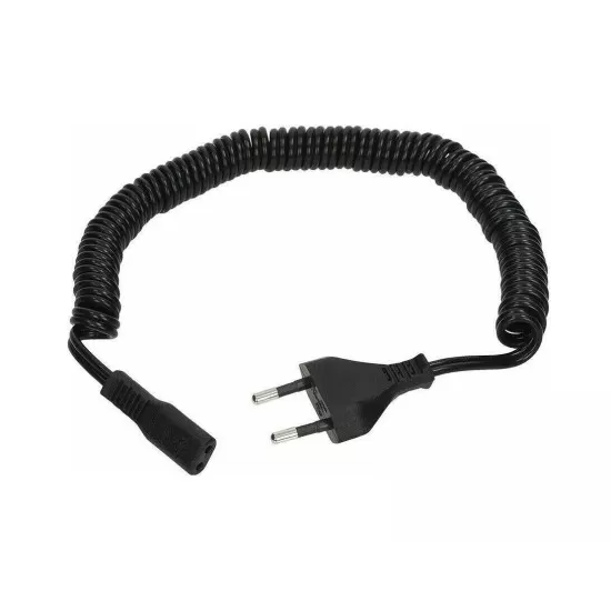 Euro 2 Pin EU Plug Mains Power Cable Lead - Black