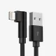 Elbow Fabric Right-Angled 90 Degree Fast  Charging  Data Cable for iPhone 8 Pin Android Type-C in 3 colours  