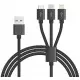 Braided 3-in-12.4amp Fast Charging Cable (8 Pin/Micro/Type-C) 