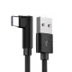 Elbow Fabric Right-Angled 90 Degree Fast  Charging  Data Cable for iPhone 8 Pin Android Type-C in 3 colours  