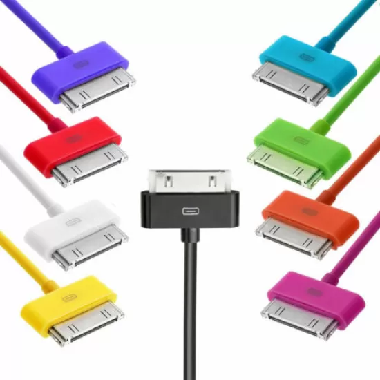 Data Cable for iPhones 3G/3GS/4G/4GS - iPad 1/2/3 - iPod Touch/Nano - 30 Pin 