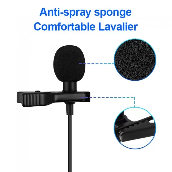 3.5mm Clip On Microphone Mic 1.5m Length Cable Moblie Phone Microphone
