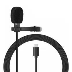 Type-C Clip On Microphone Mic 1.5m Length Cable Moblie Phone Microphone