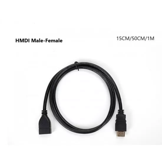 HDMI Male to Female Gold Plated Extension Cable - Black 