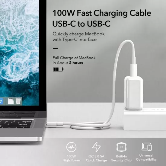100W 5A PD Fast Charging Data Cable USB-C To USB-C
