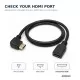 Right Angled HDMI Extension Gold Plated Cable Male to Female Adapter  0.5m / 1m (C-063)  