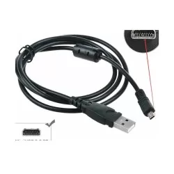 Replacement USB-A to UC-E6 Mini 8-Pin Camera Data & Charging Cable with Ferrite Core (1m), Compatible with Selected Nikon, Sanyo and Other Digital Cameras