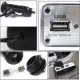 3 Port Socket Car Cigarette Lighter & USB Adaptor - Black