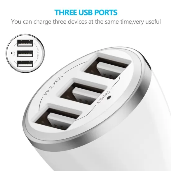 Triple USB Car Charger 3.4A